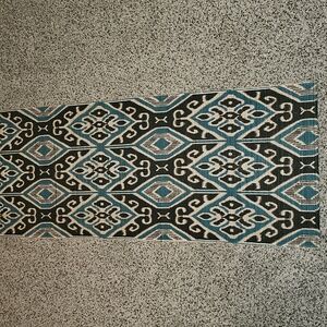 World Market Geometric Ikat Patterned Table Runner